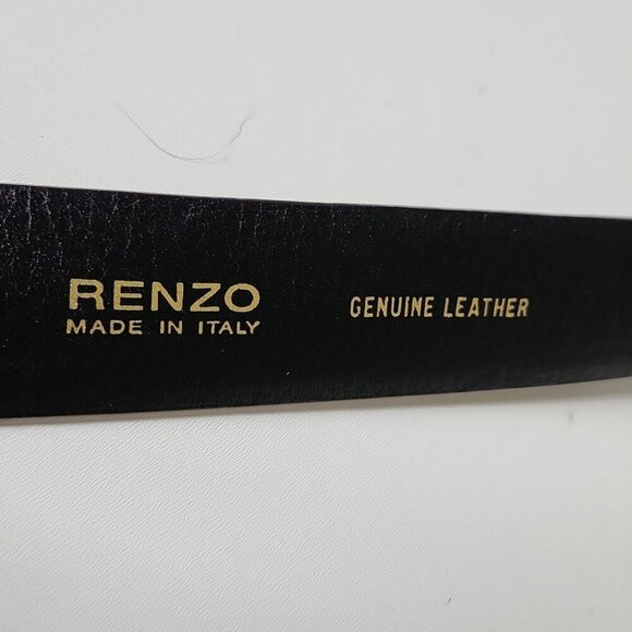 RENZO | Genuine Leather Belt Snakeskin Ombre Brown Yellow Sz 34 - Picture 3 of 4
